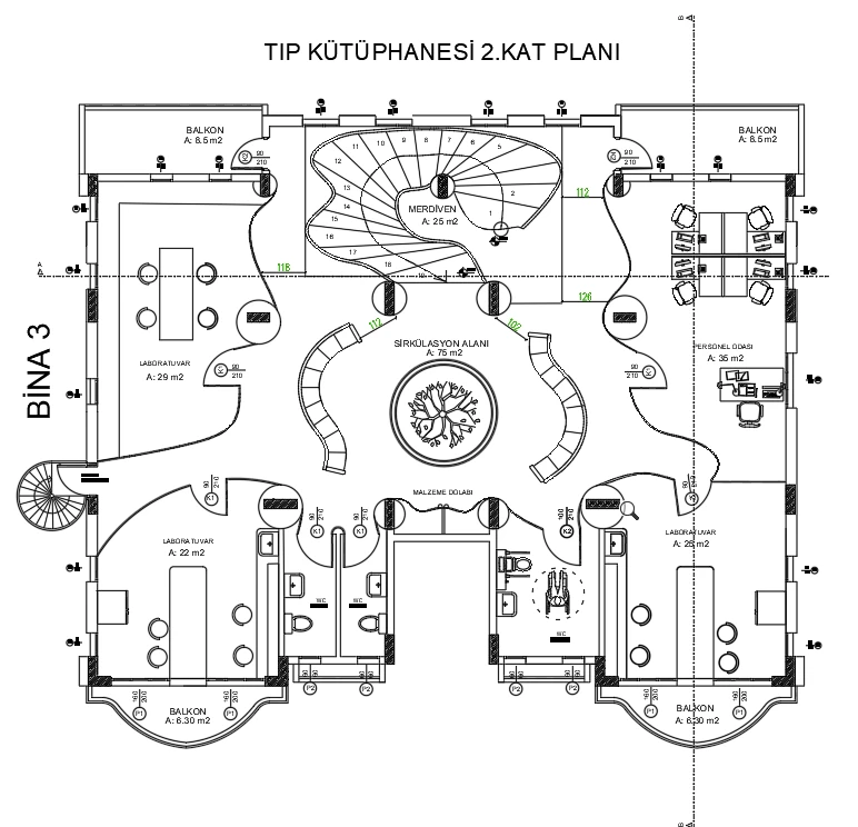 TIP KÜTÜPHANESİ 2. KAT PLAN